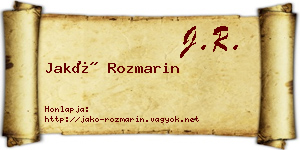 Jakó Rozmarin névjegykártya